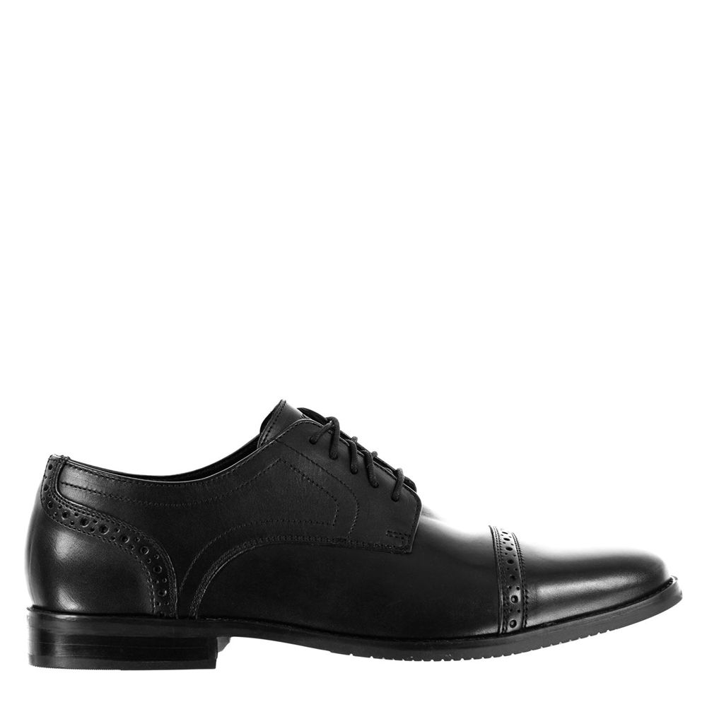 Rockport Cap - Mens Dress Shoes - Black - NZ (PDH-451723)